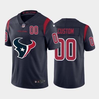 Houston Texans Custom Navy Blue Men's Nike Big Team Logo Player Vapor Limited NFL Jersey